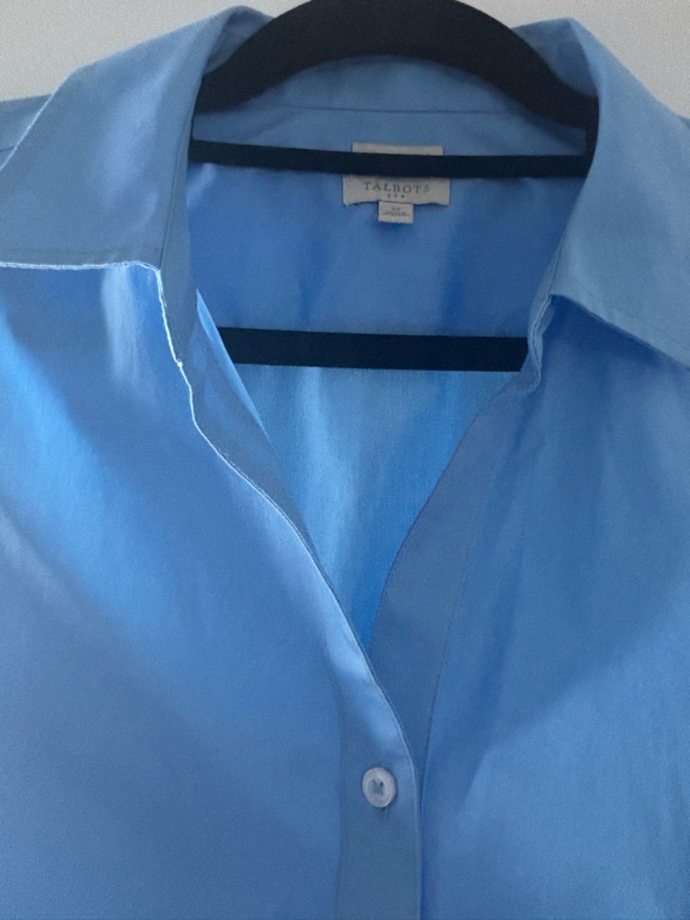 Talbots Sleeveless Button-Down Shirt in Sky Blue - Picture 3 of 7